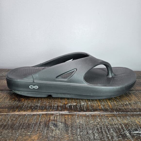 Oofos Ooriginal Mens Size 11 Recovery Slip-On Flip Flops Beach Sandals Black - Picture 5 of 11